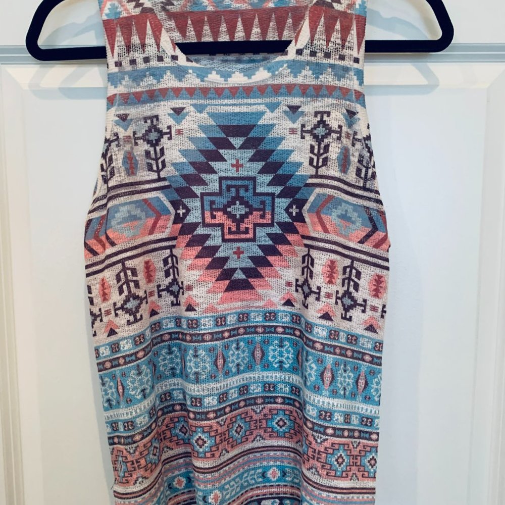 Ginger G Gauzy Aztec Racerback Tank